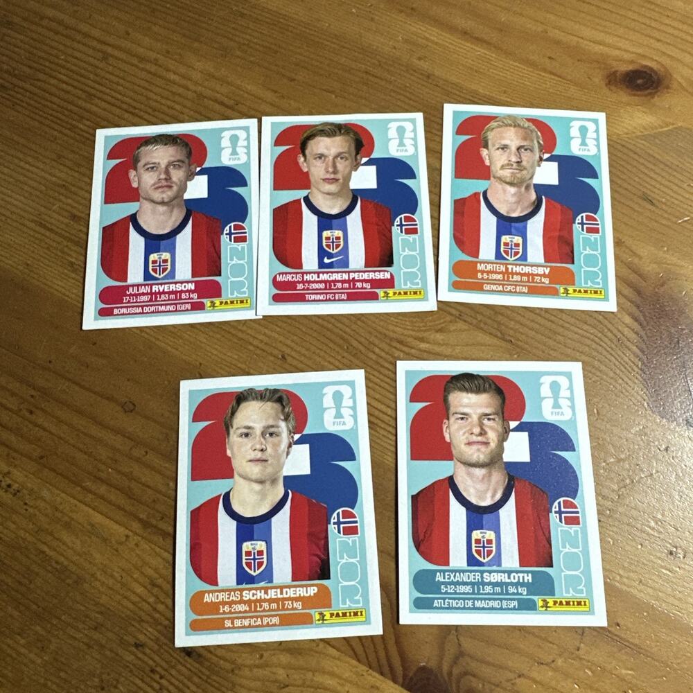 Panini 2026 FIFA World Cup 5 Sticker Lot Norway NOR 3/6/9/12/16